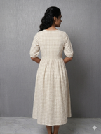 Oat Gingham Dress