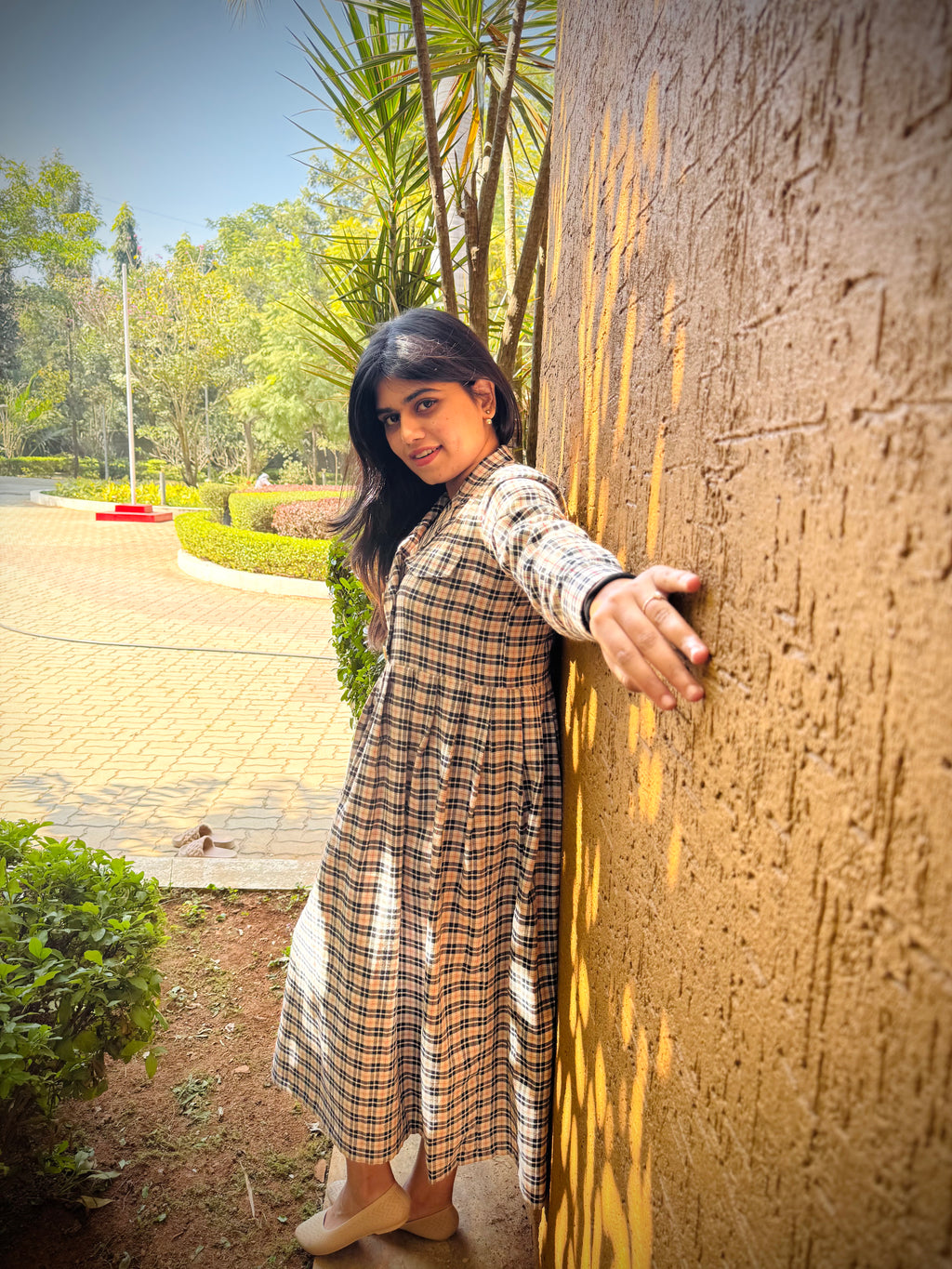 Silent beige dress