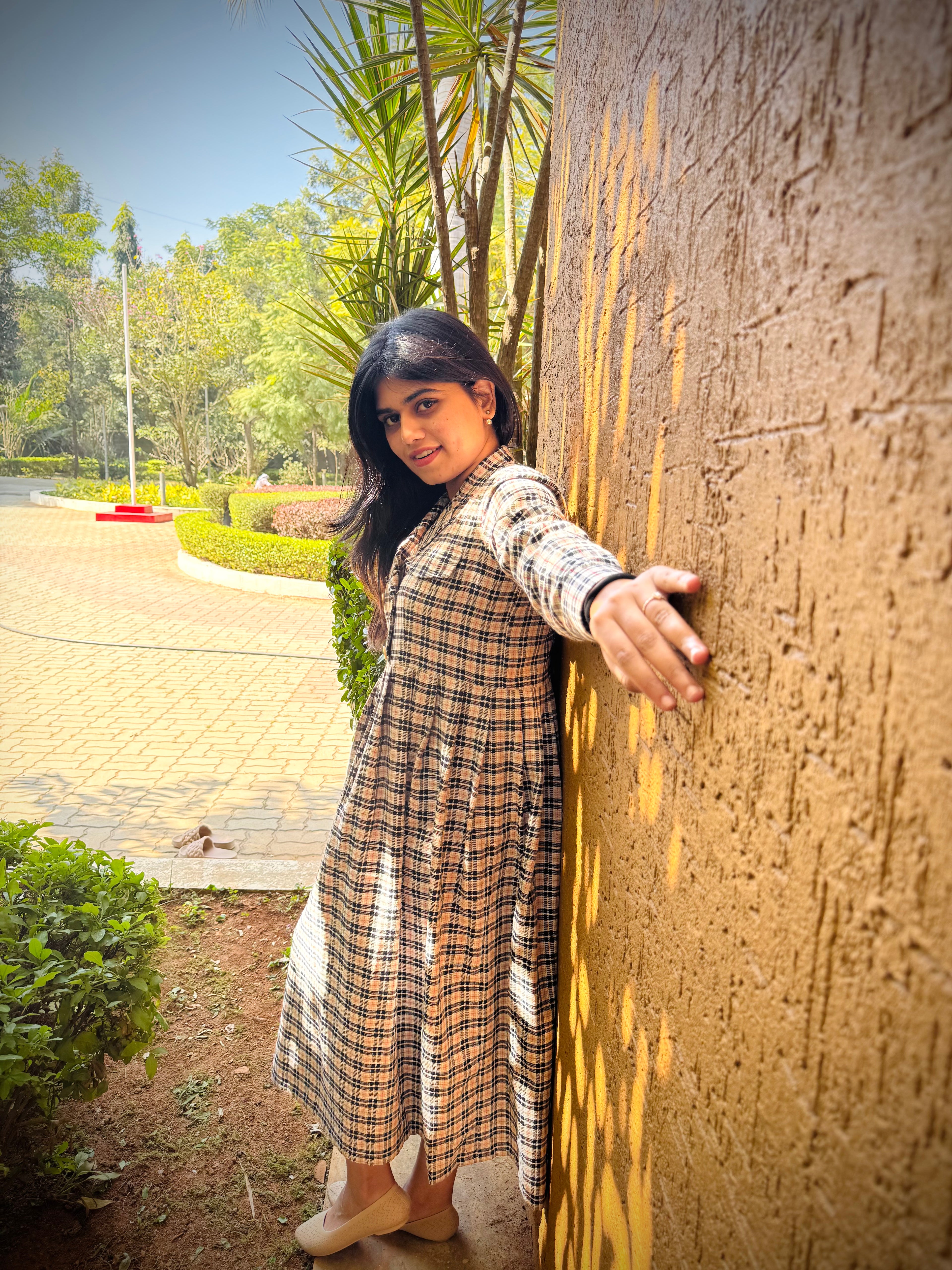Silent beige dress